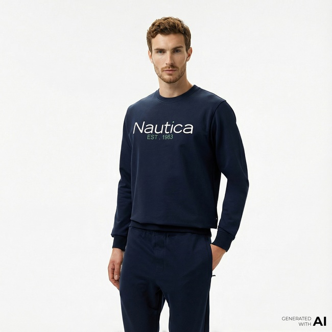  Nautica Erkek Lacivert Regular Fit Sweatshirt