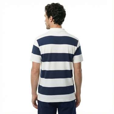  Nautica Erkek Lacivert Classic Fit Kısa Kollu Çizgili Polo Yaka T-Shirt