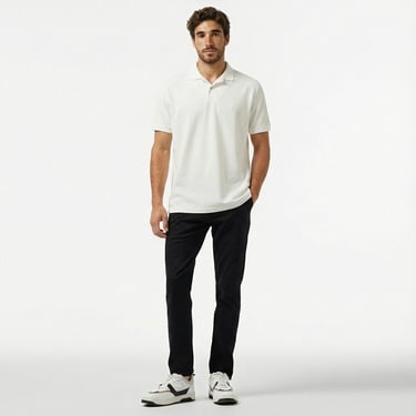  Nautica Erkek Kırık Beyaz Classic Fit Polo Yaka T-Shirt