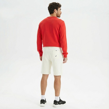  Nautica Erkek Krem Rengi Baskılı Standart Fit Şort