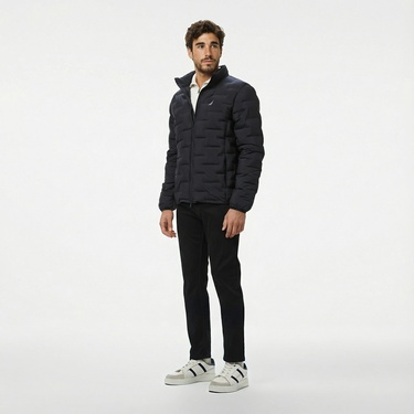  Nautica Erkek Siyah Standart Fit Dik Yaka Mont