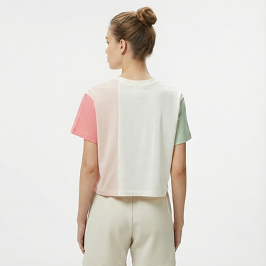  Nautica Kadın Pembe Regular Fit Renk Bloklu T-Shirt