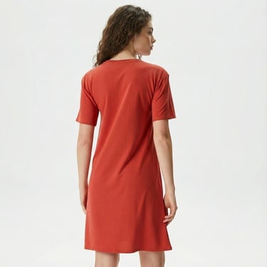  Nautica Kadın Kırmızı Relaxed Fit Kısa Kollu Elbise