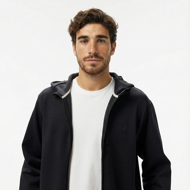  Nautica Erkek Siyah Regular Fit Kapüşonlu Sweatshirt