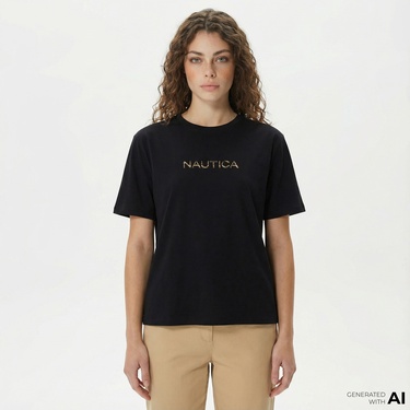  Nautica Kadın Siyah T-Shirt
