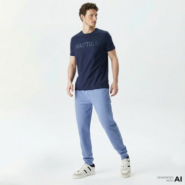  Nautica Erkek Mavi Standart Fit Eşofman Altı
