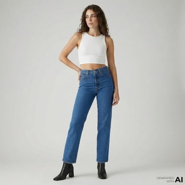  Levi's Ribcage Straight  Jazz Pop Kadın Mavi Jean