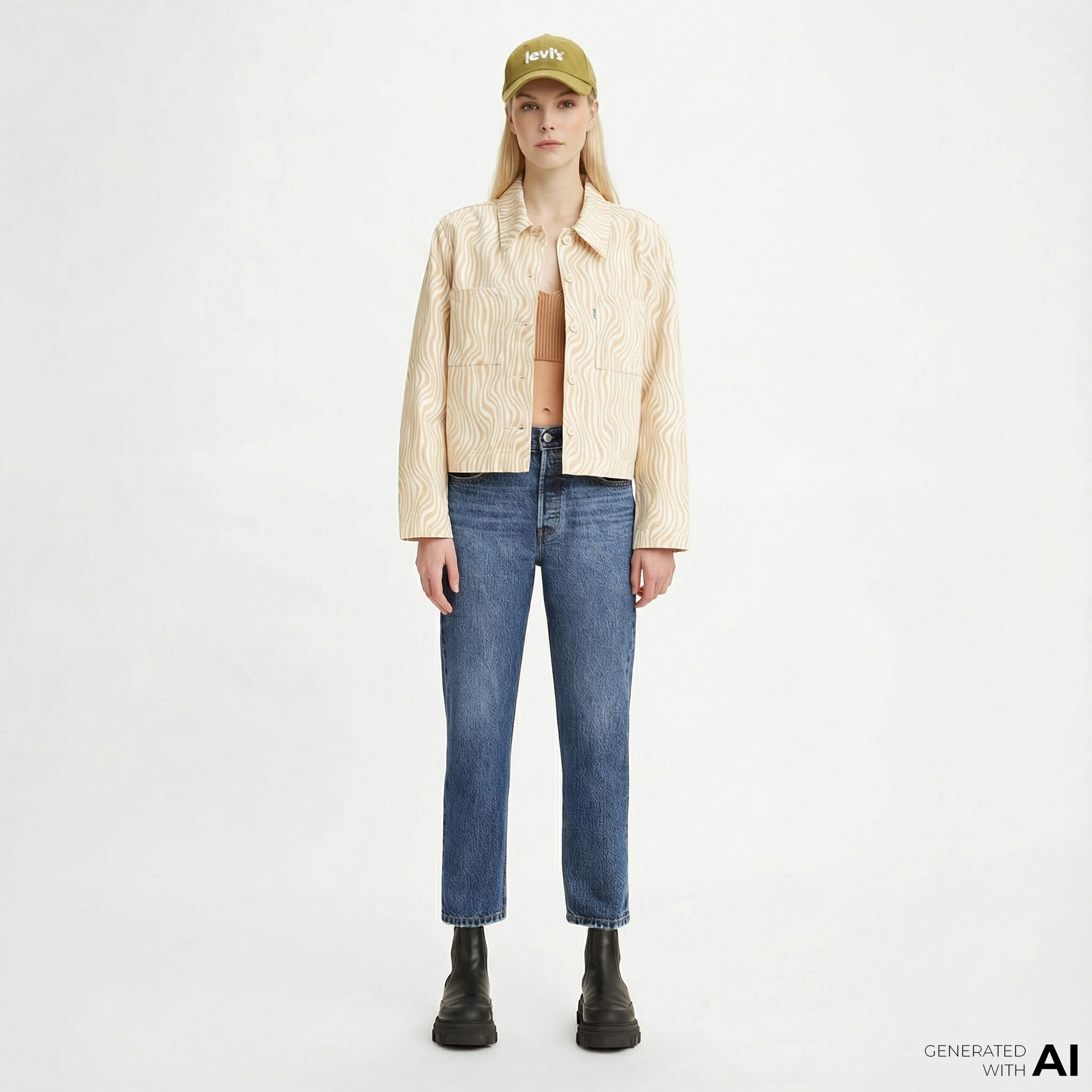  Levi's 501 Crop Orinda Troy Horse Kadın Lacivert Jean