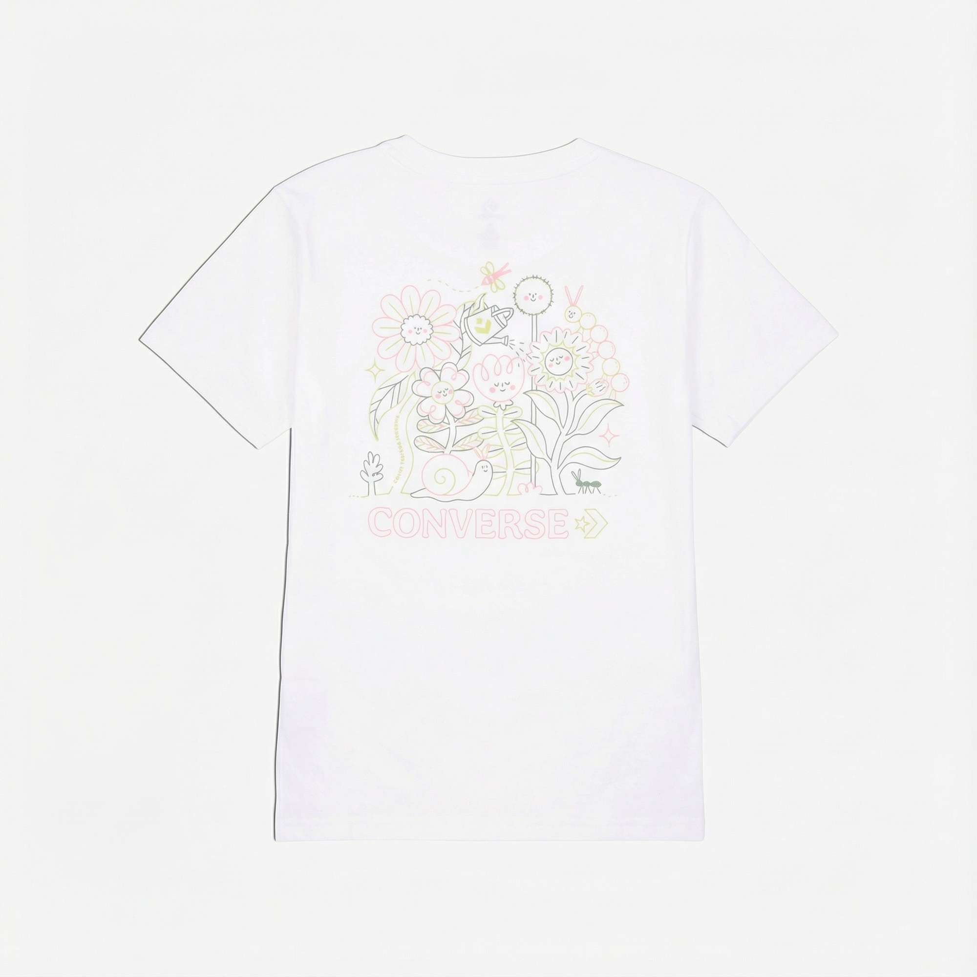 Converse Çiçek Baskılı Kadın Beyaz T-Shirt