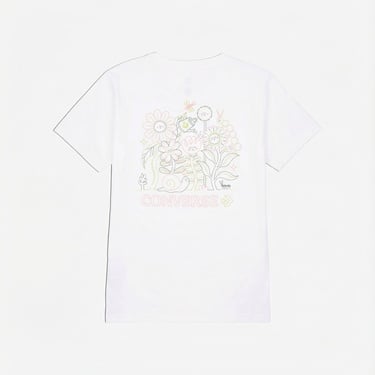  Converse Çiçek Baskılı Kadın Beyaz T-Shirt