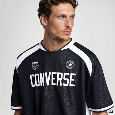  Converse Erkek Baskılı Siyah Forma