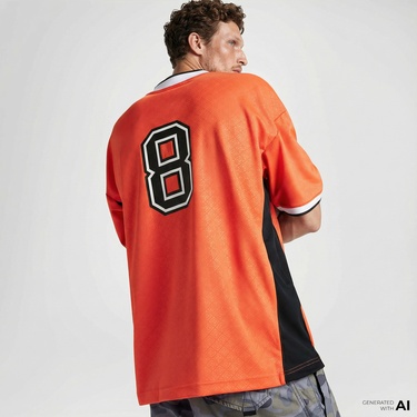  Converse Erkek Baskılı Turuncu Forma