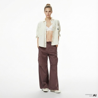  Converse Cargo Kadın Bordo Pantolon