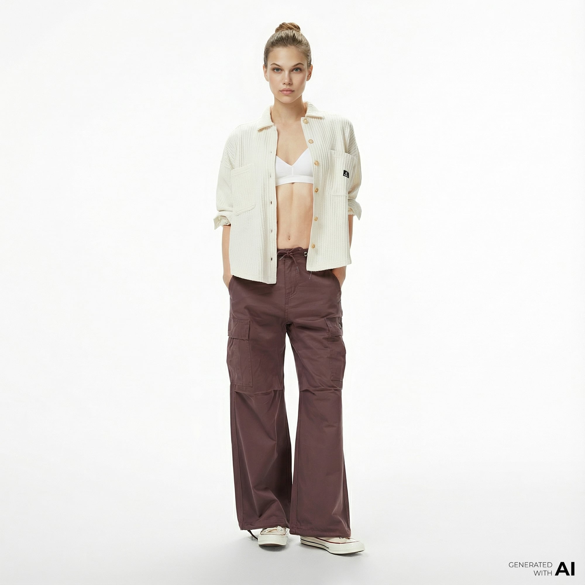  Converse Cargo Kadın Bordo Pantolon