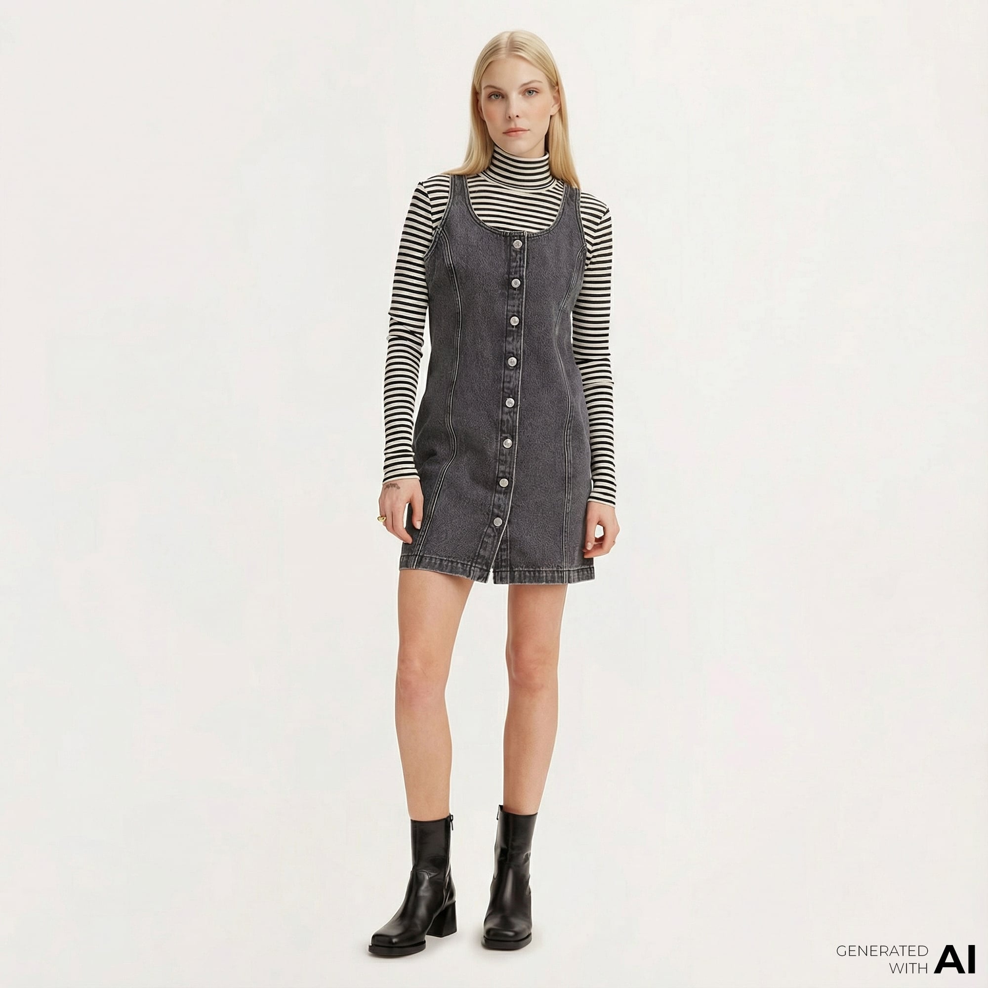 Levi's Tuli Denim Mini Dress Kadın Gri Elbise