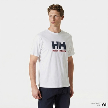  Helly Hansen Hh Logo 3.0  Erkek Beyaz T-shirt