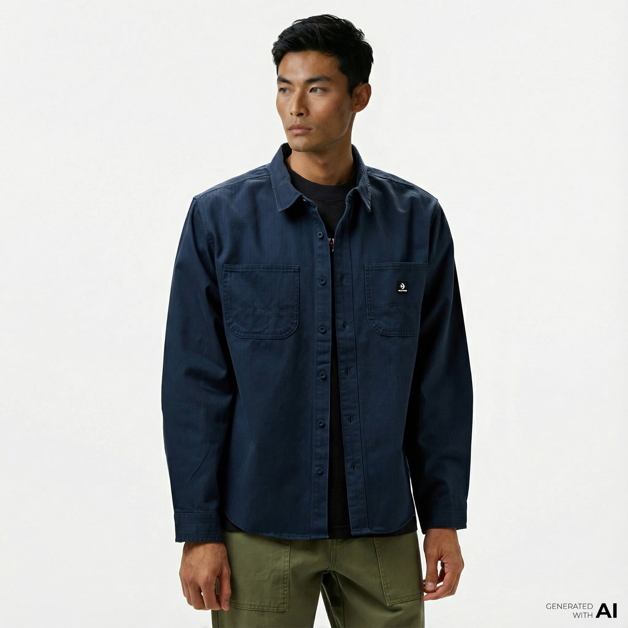 Converse Erkek Cepli Lacivert Gömlek