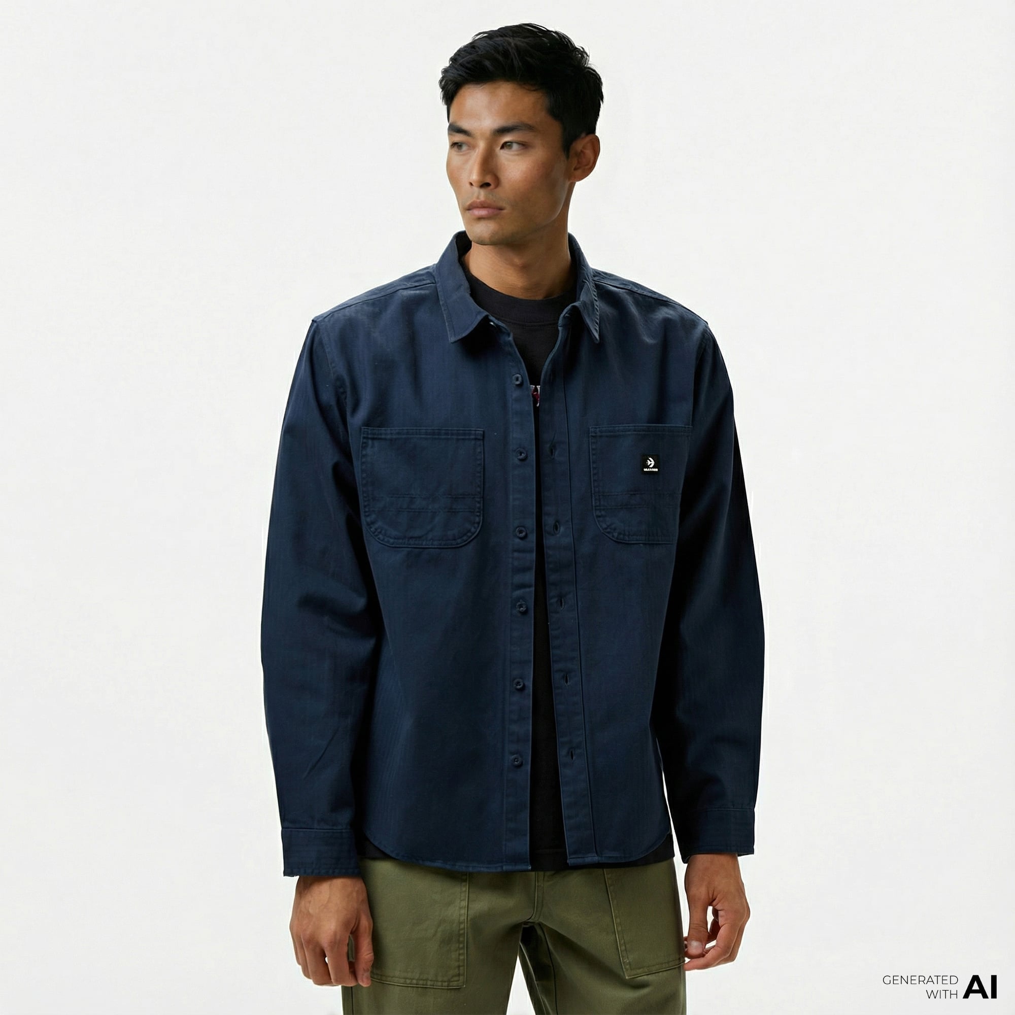  Converse Erkek Cepli Lacivert Gömlek