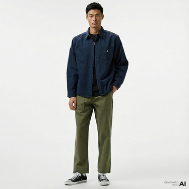  Converse Erkek Cepli Lacivert Gömlek