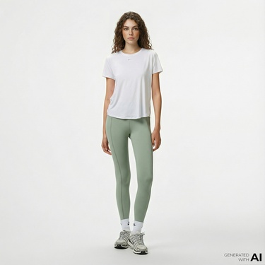  Nike One Dri-Fit Fitted Kadın Yeşil Tayt