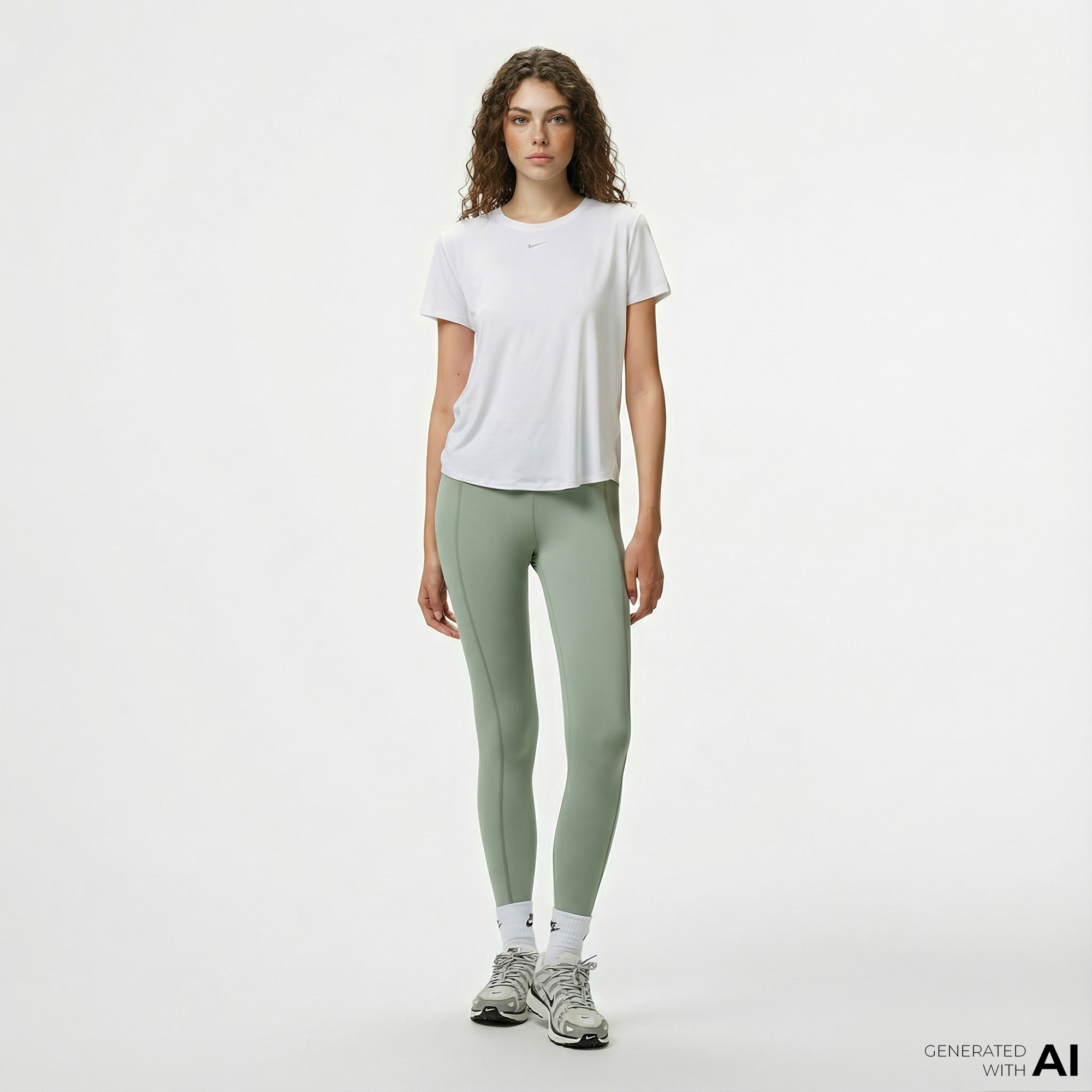  Nike One Dri-Fit Fitted Kadın Yeşil Tayt