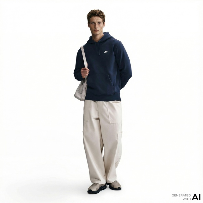  Nike Club Pullover Fleece Erkek Lacivert Hoodie