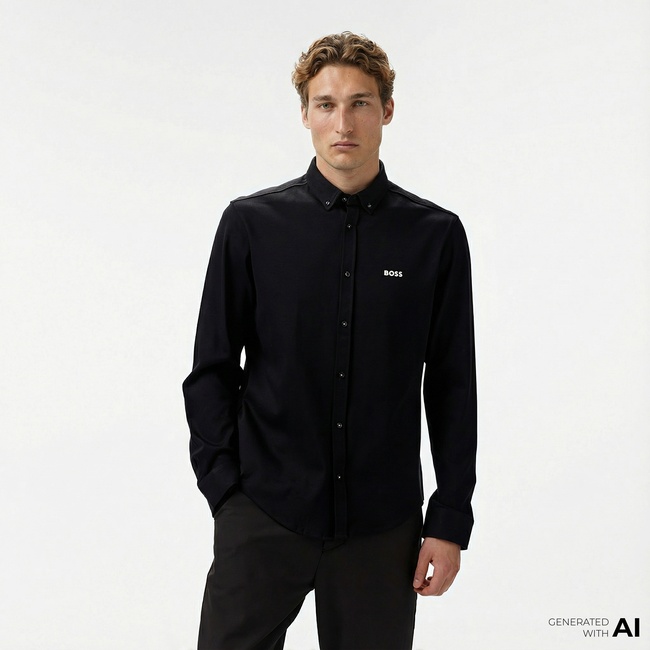  Boss Motion Erkek Siyah Gömlek