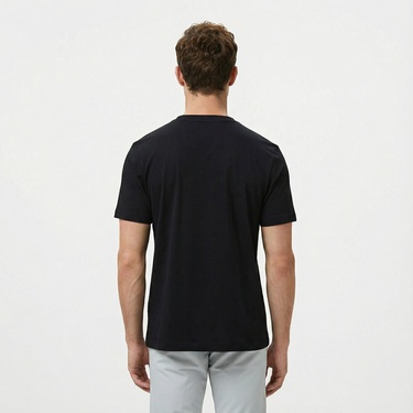  Boss Tape Logo Erkek Siyah T-Shirt