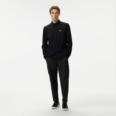  Boss Motion Erkek Siyah Gömlek