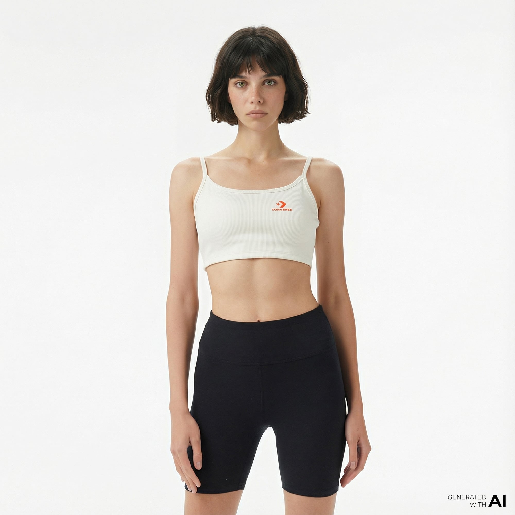  Converse Star Chevron Baskılı Kadın Beyaz T-Shirt