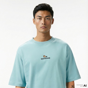  Converse Oversize Fit Erkek Mavi T-Shirt