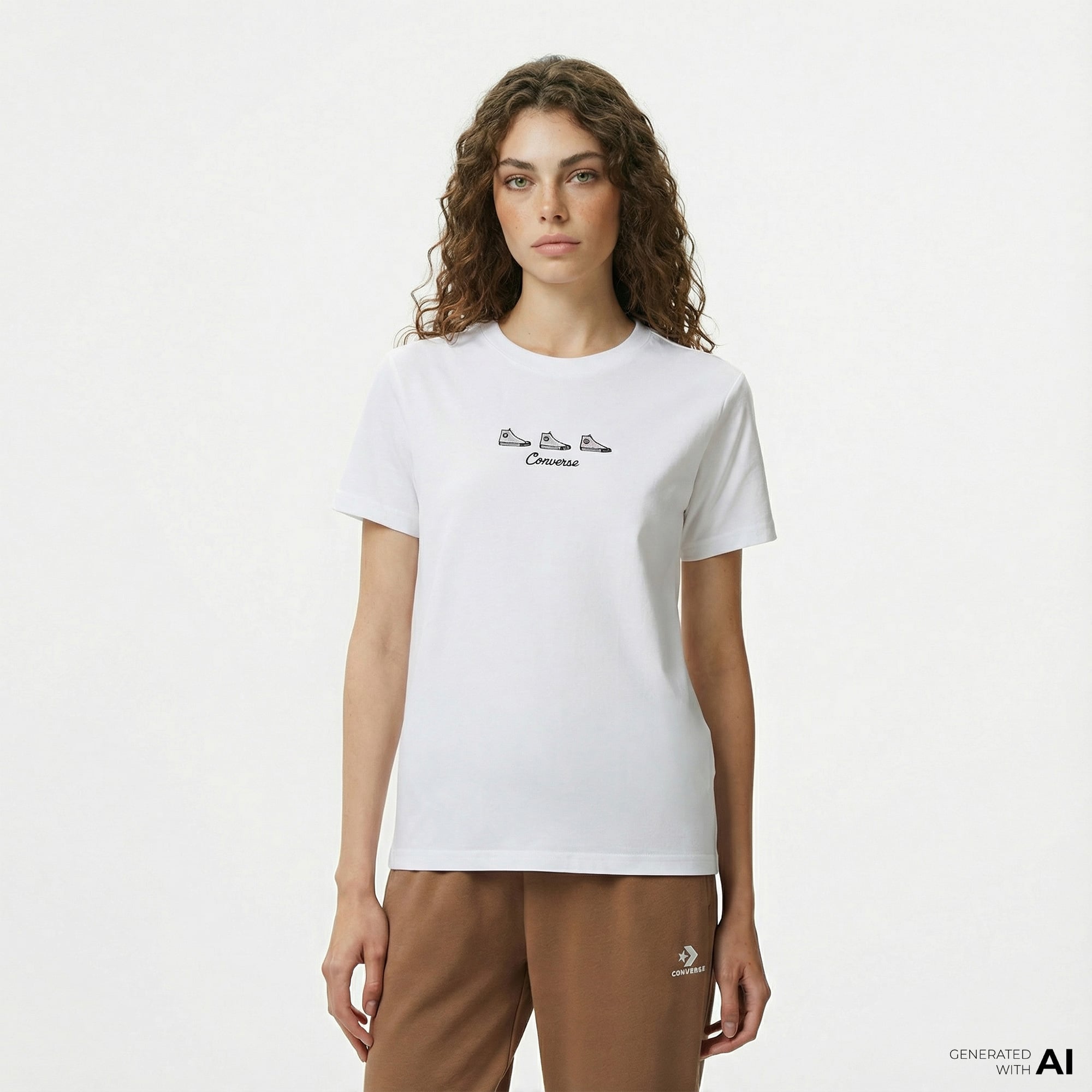  Converse Kadın Beyaz T-Shirt