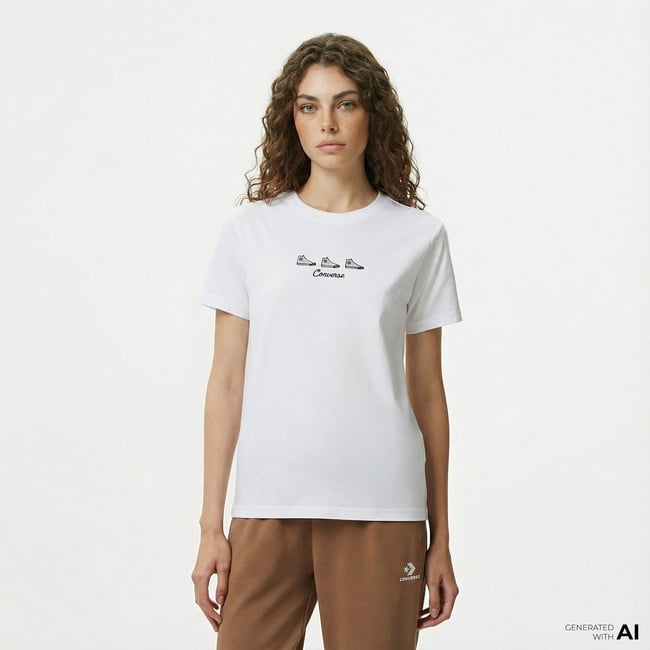  Converse Kadın Beyaz T-Shirt