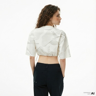  Converse Star Chevron Baskılı Kadın Beyaz T-Shirt