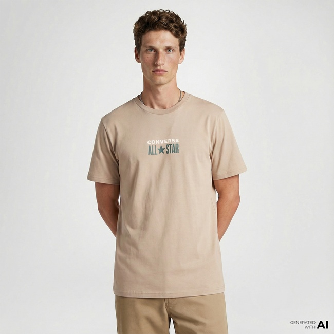  Converse Erkek Bej T-Shirt