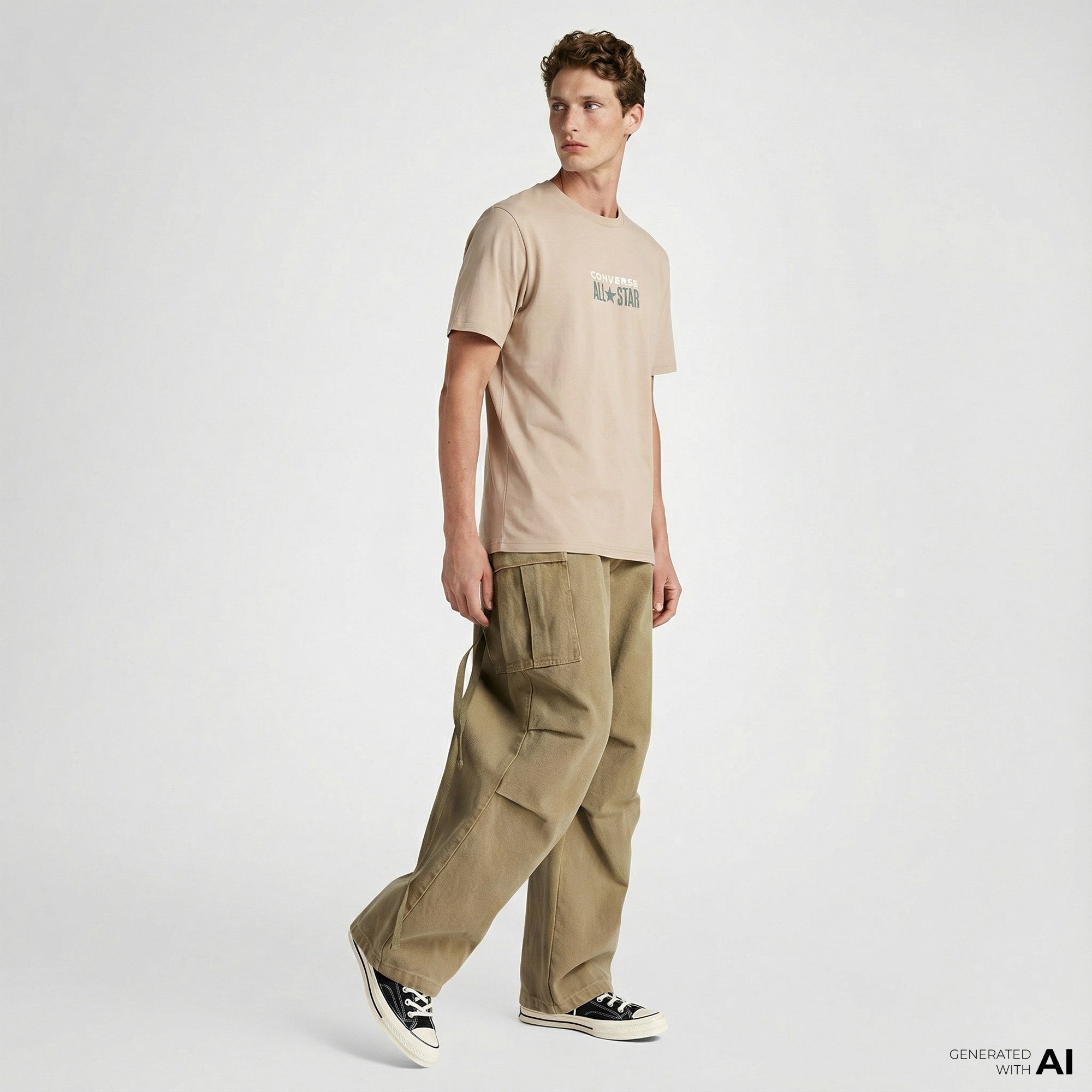 Converse Erkek Bej T-Shirt