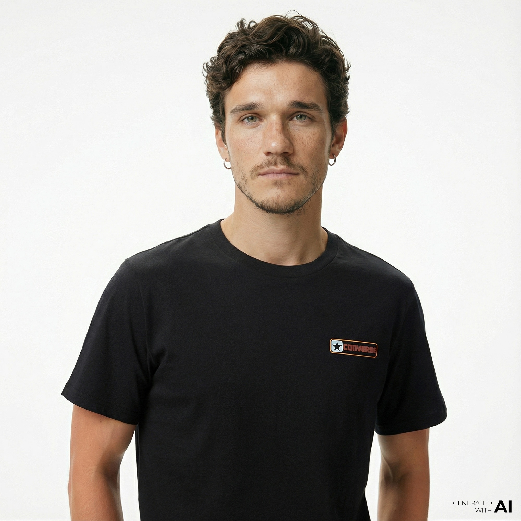 Converse Erkek Grafik Baskılı Siyah T-Shirt