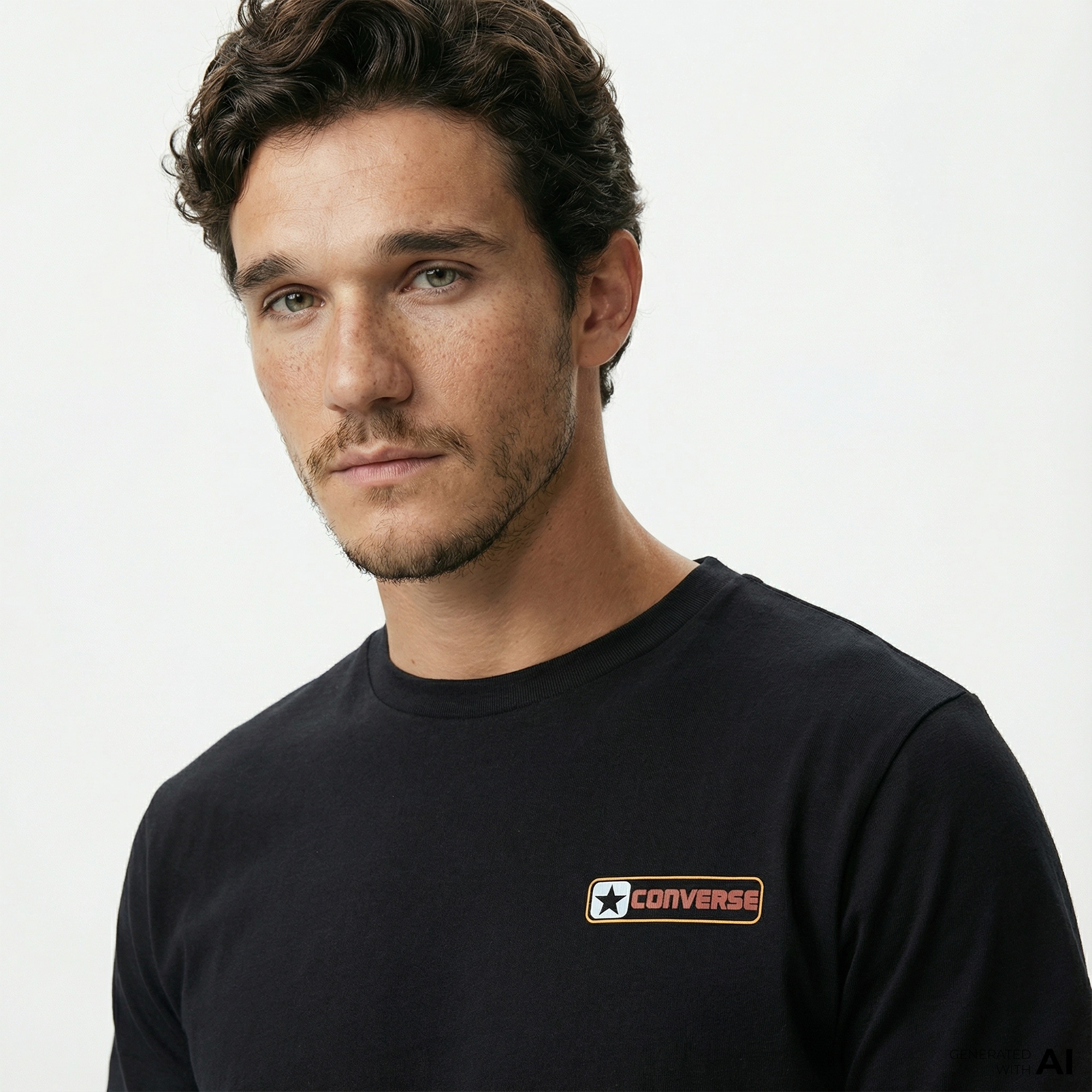 Converse Erkek Grafik Baskılı Siyah T-Shirt