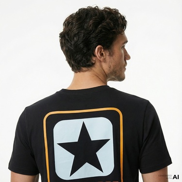  Converse Erkek Grafik Baskılı Siyah T-Shirt