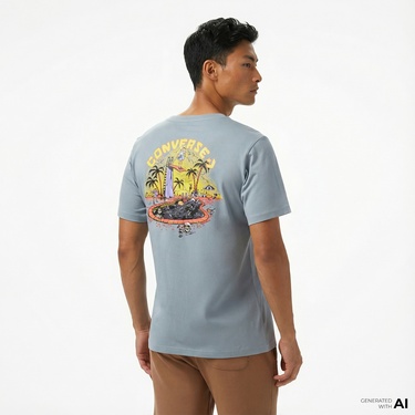  Converse Erkek Mavi T-Shirt