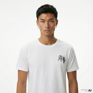  Converse Erkek Beyaz T-Shirt