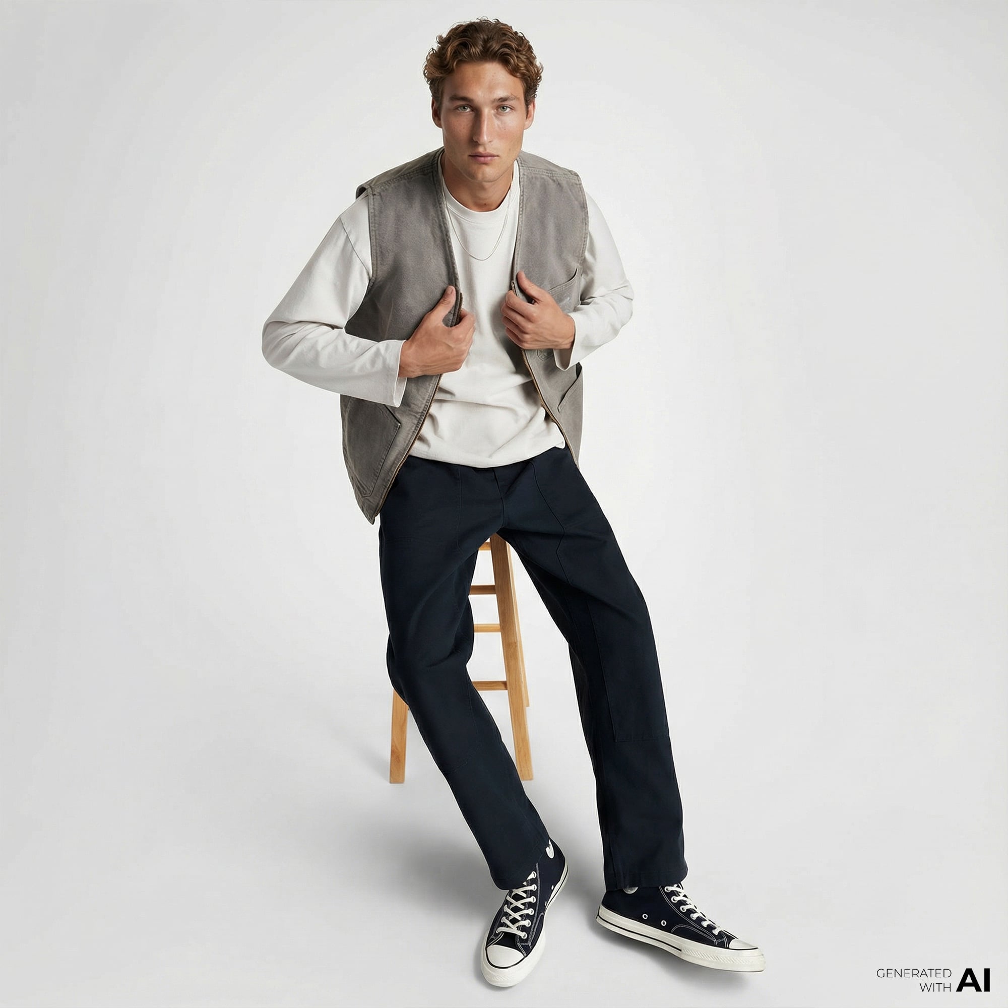  Converse Double Knee Harbor Erkek Siyah Pantolon