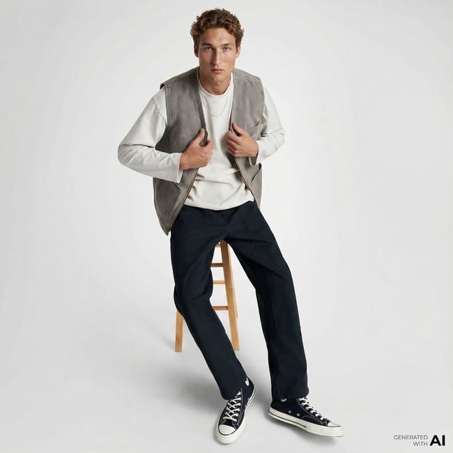  Converse Double Knee Harbor Erkek Siyah Pantolon