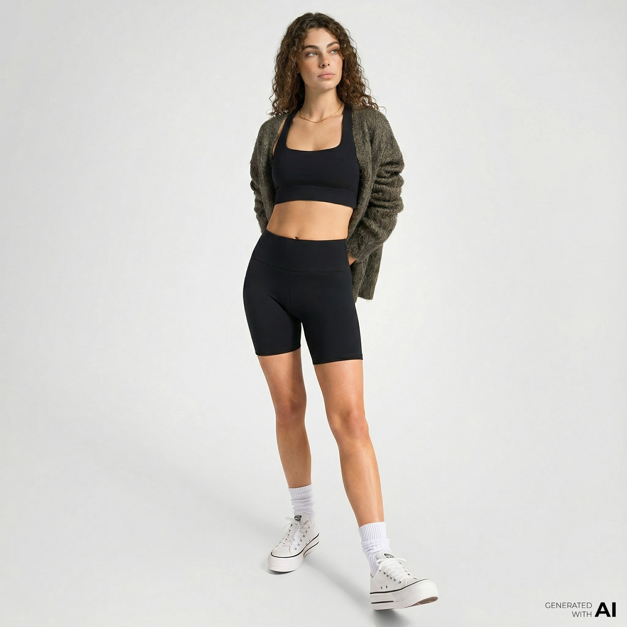 Converse Star Chevron Kadın Siyah Kısa Tayt