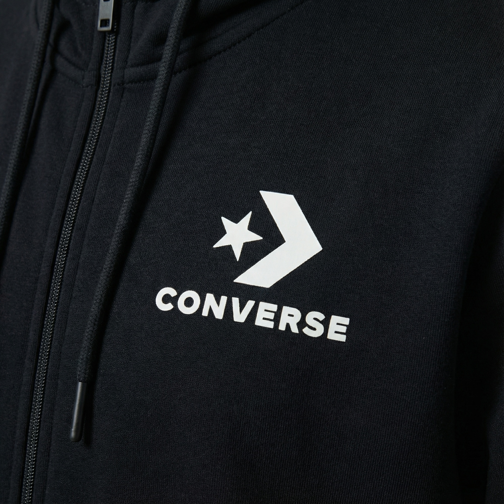Converse Star Chevron Baskılı Regular Fit Erkek Siyah Hoodie