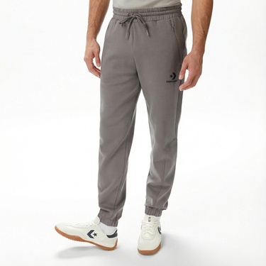  Converse Star Chevron Baskılı Erkek Oversize Fit Gri Eşofman Altı