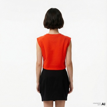  Converse Star Chevron Baskılı Kadın Kırmızı T-Shirt