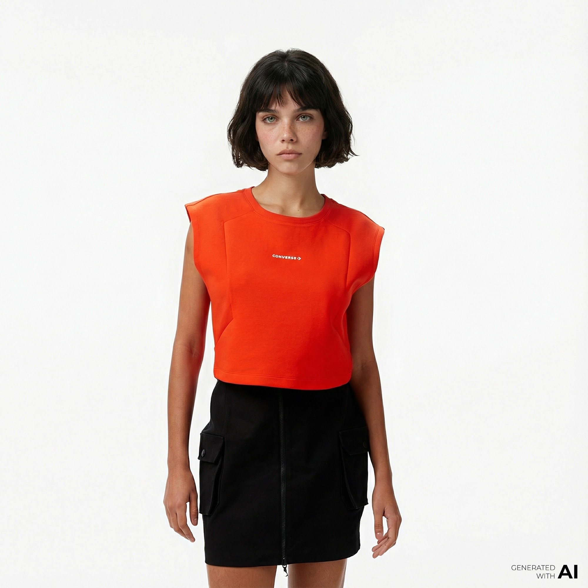 Converse Star Chevron Baskılı Kadın Kırmızı T-Shirt