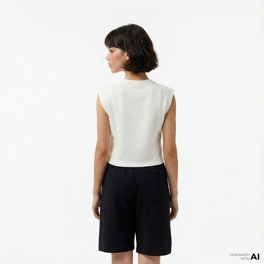  Converse Star Chevron Baskılı Kadın Beyaz T-Shirt