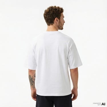  Converse Star Chevron Baskılı Oversize Fit Erkek Beyaz T-Shirt